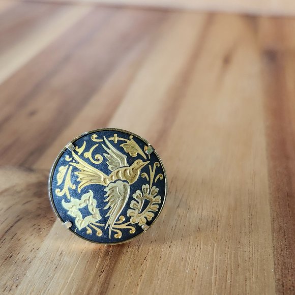 Vintage Spanish Damascene Bird Ring - Picture 1 of 5